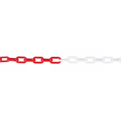Műanyag lánc piros-fehér 6 mm x 25m