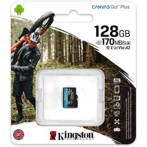 Kingston 128GB Canvas Go! Plus Class10 UHS-I U3 V30 A2 microSDXC memóriakártya Single Pack