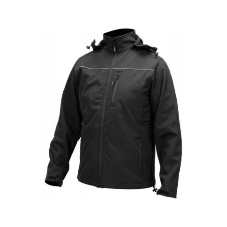 Munkavédelmi softshell kabát kapucnival fekete M-es méret 3 zsebes YATO
