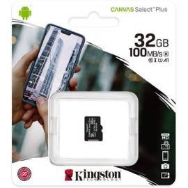 Kingston 32GB Canvas Select 80R Class 10 UHS-1 microSDHC memóriakártya Single Pack